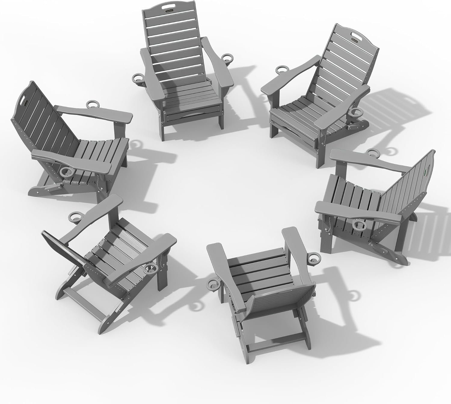 Adjustable Adirondack Chair, Outdoor Fire Pit Chair, Navy Blue - Image 14