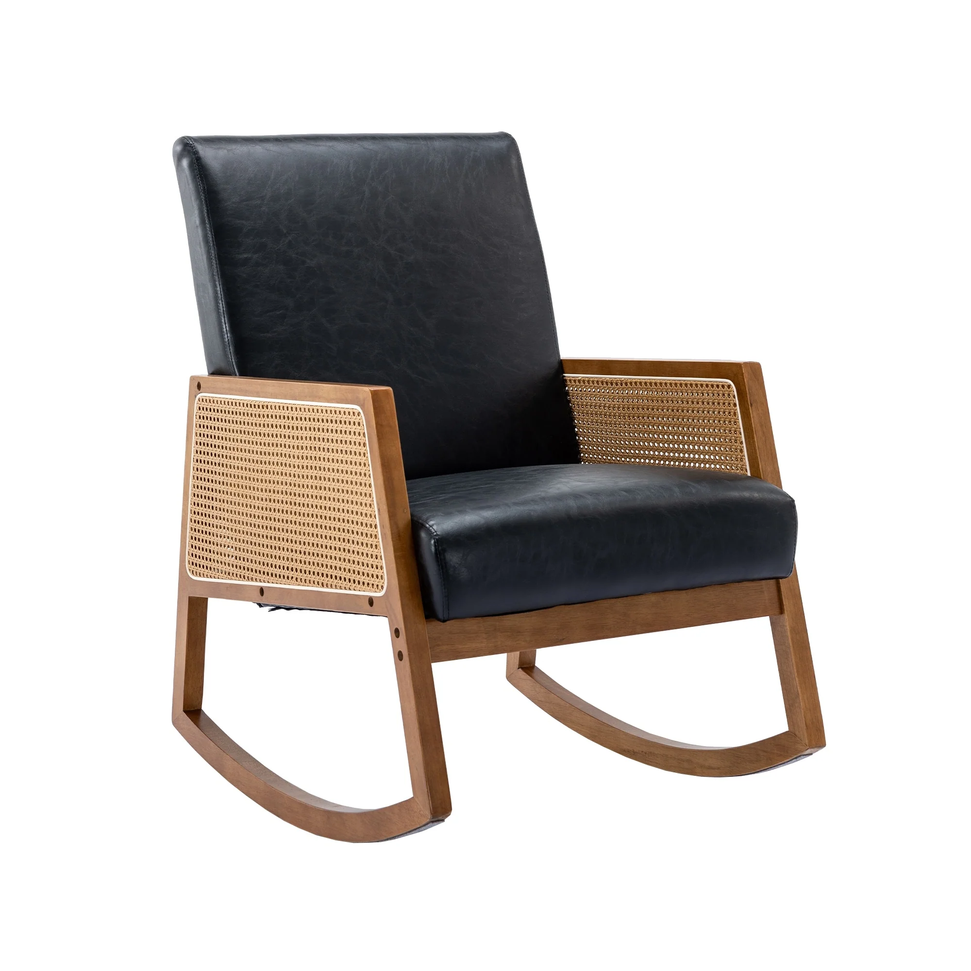 Upholstered Tall Back Rocking Chair, Smooth Gliding Accent Armchair for Comfortable Living Room Seating - Image 20