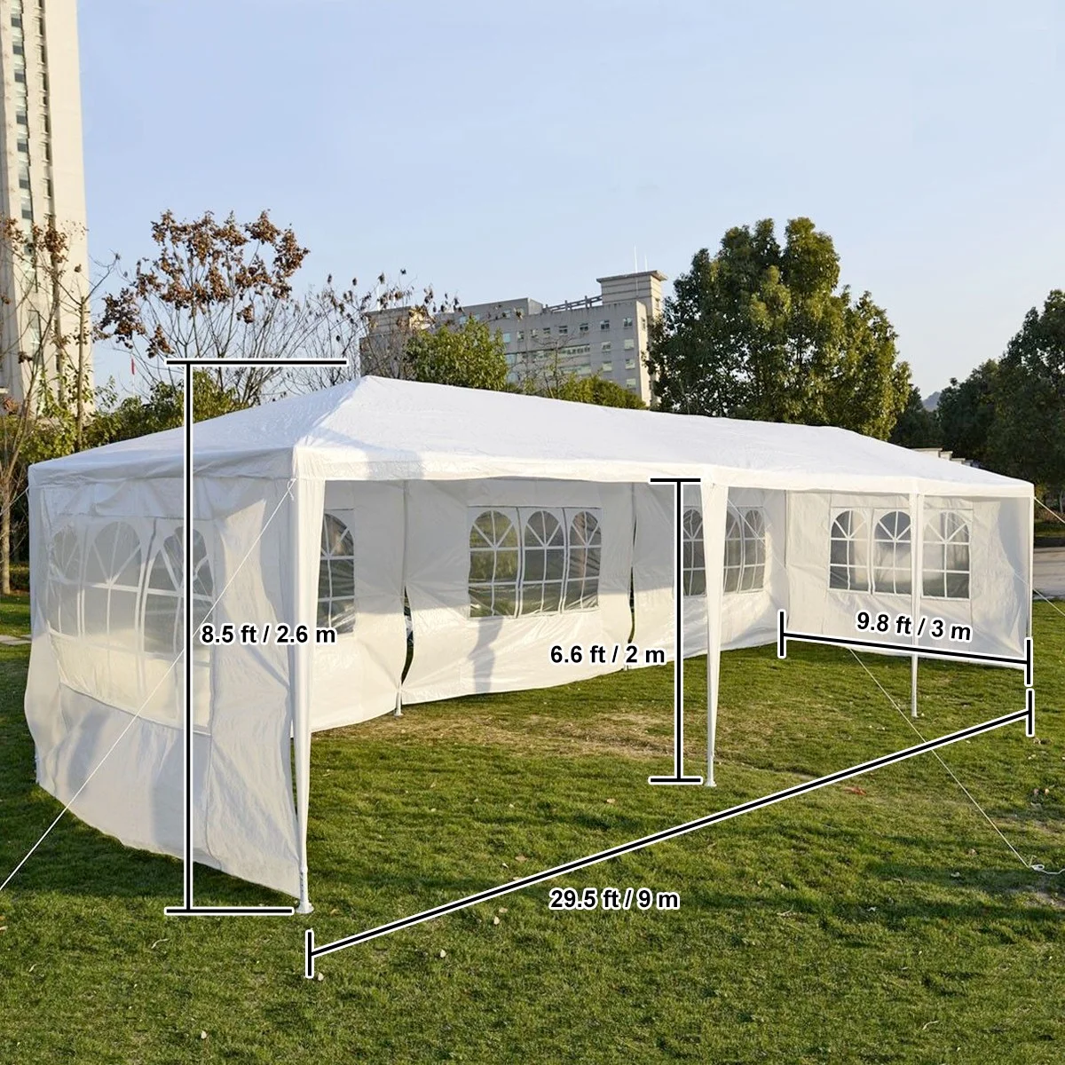 10'x30' Outdoor Canopy Gazebo Patio Wedding Tent Party Pavilion 5-Windows - Image 4