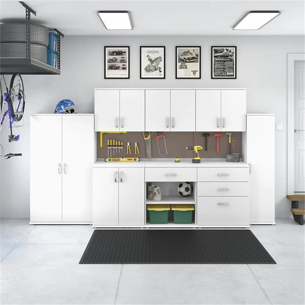 Pemberly Row Garage Storage Cabinet with Doors in White - Engineered Wood - Image 4