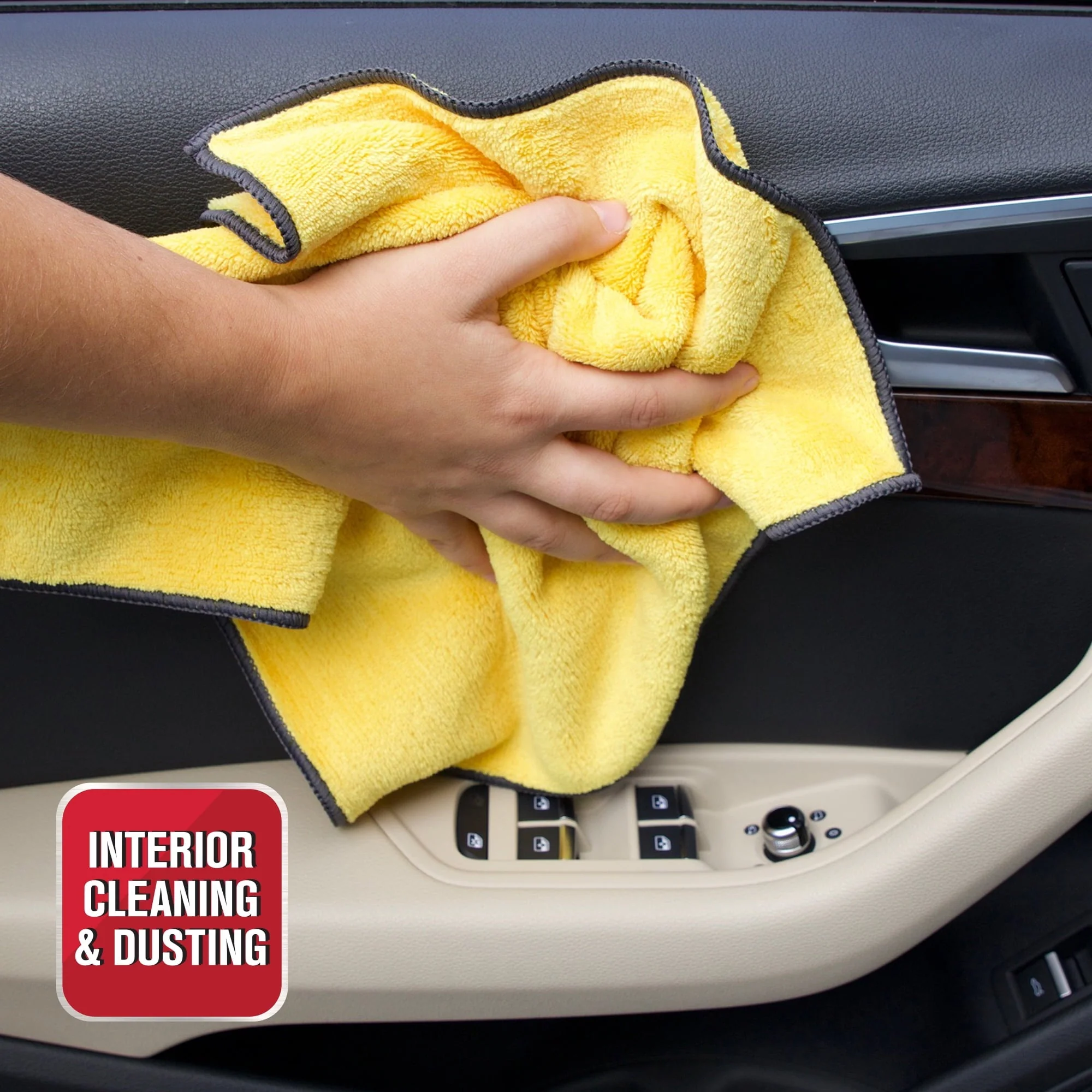 Auto Drive Coral Fleece Multi-Purpose Microfiber Towel, Cleaning, Detailing, 24 Pack, Blue & Yellow - Image 6
