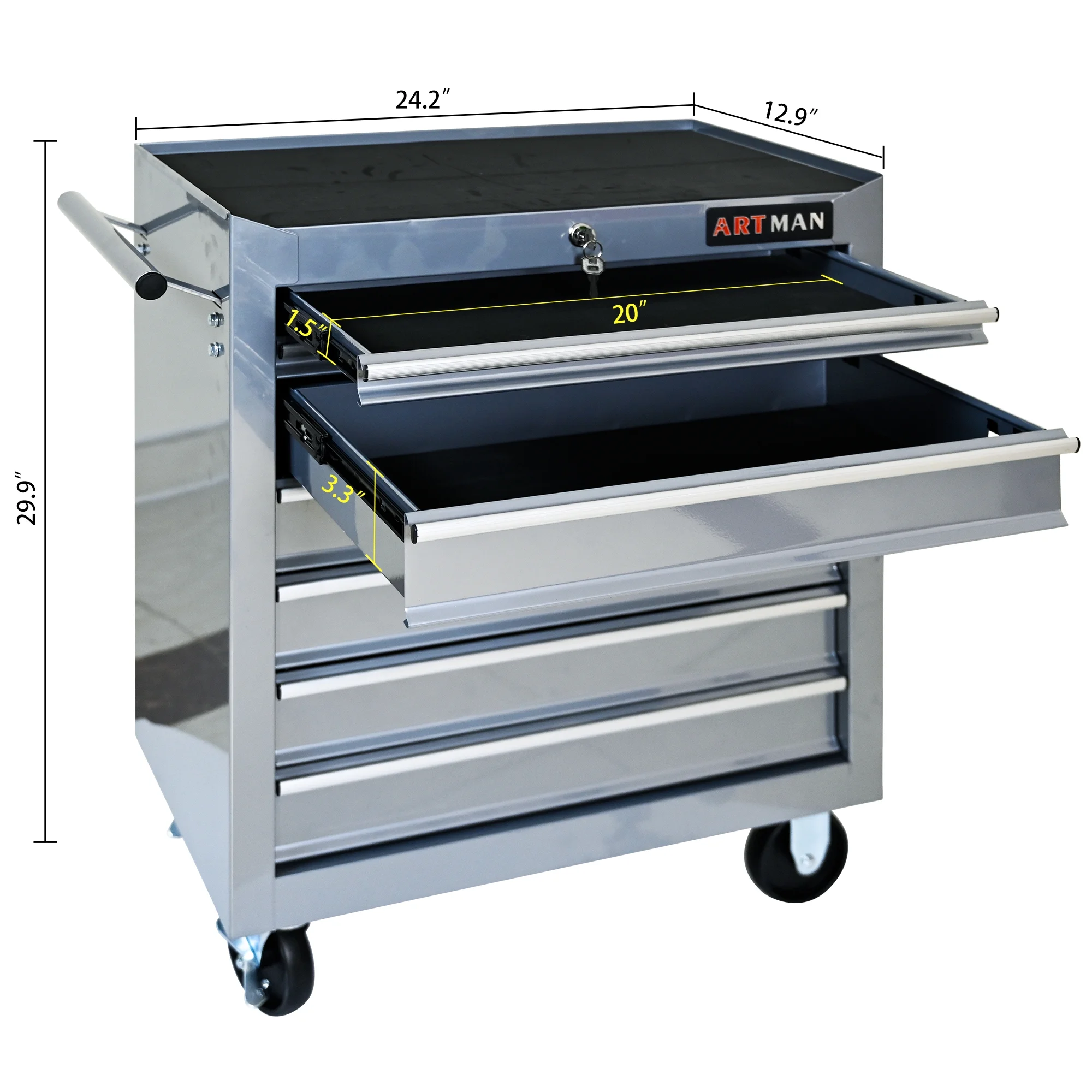 ARTMAN 7 Drawer Tool Rolling Storage Cart ,Tool Boxes Tool Chest with Wheels and Drawers for Garage Workshop Warehouse - Image 67