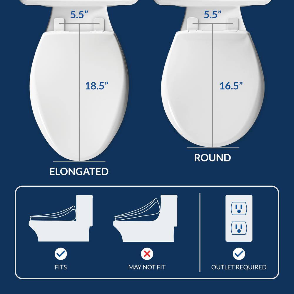 Luxury Electric Bidet Seat for Elongated Toilets, White - Image 4