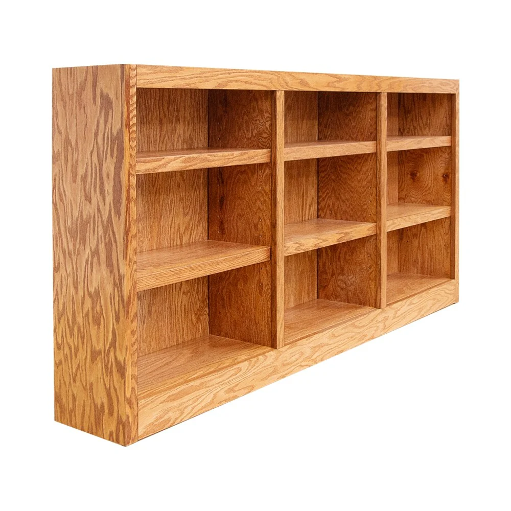 Triple Wide Wood Bookcase, 9 Shelf 36 Inch Tall Bookshelf for Home, Office and Display Storage - Image 16