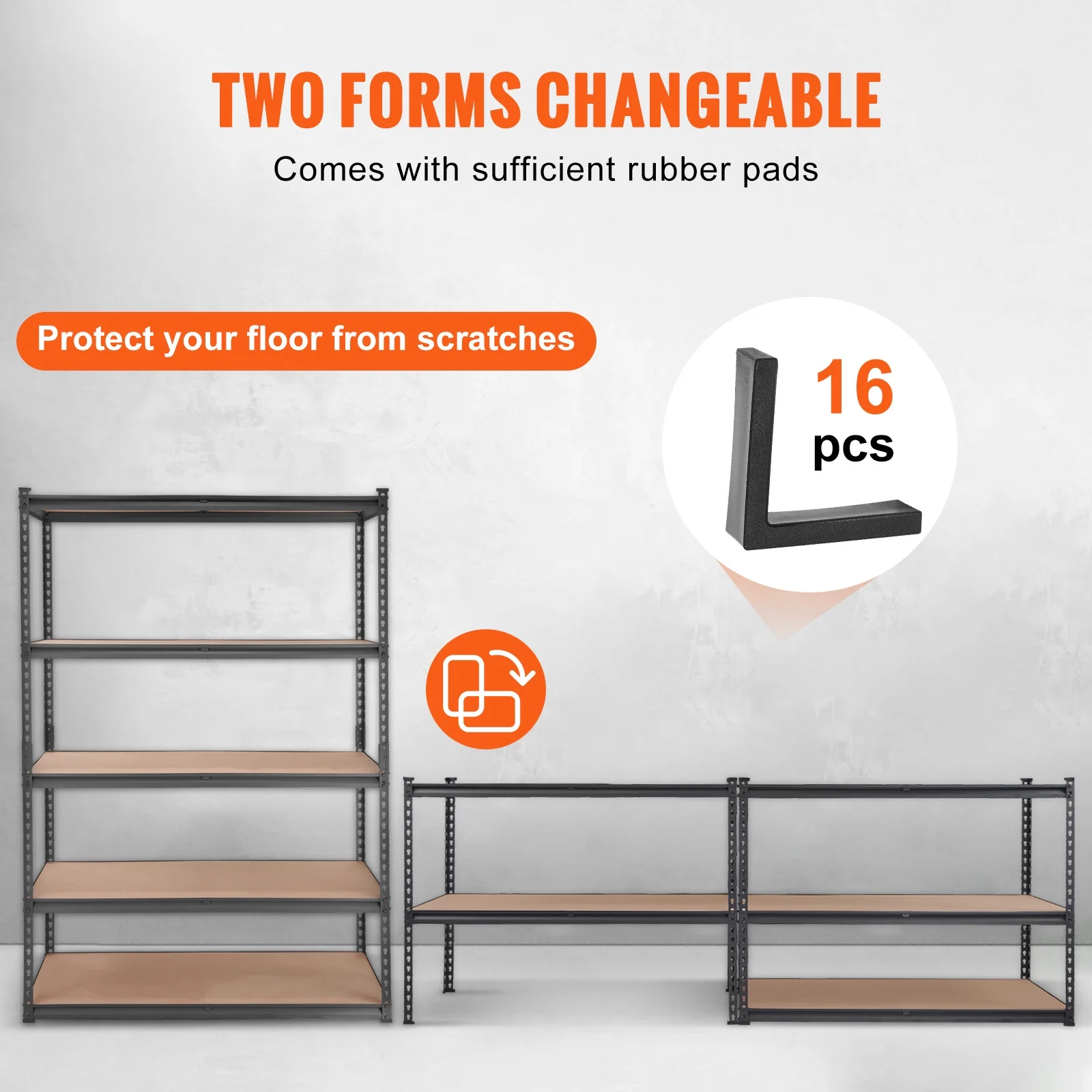 BHUIK 5-Tier Heavy Duty Garage Storage Shelving Unit, 48"W x 18"D x 72"H Adjustable Metal Rack, 2000 lbs Capacity, Industrial Black Steel Shelves for Basement, Kitchen, Utility or Laundry Room - Image 8