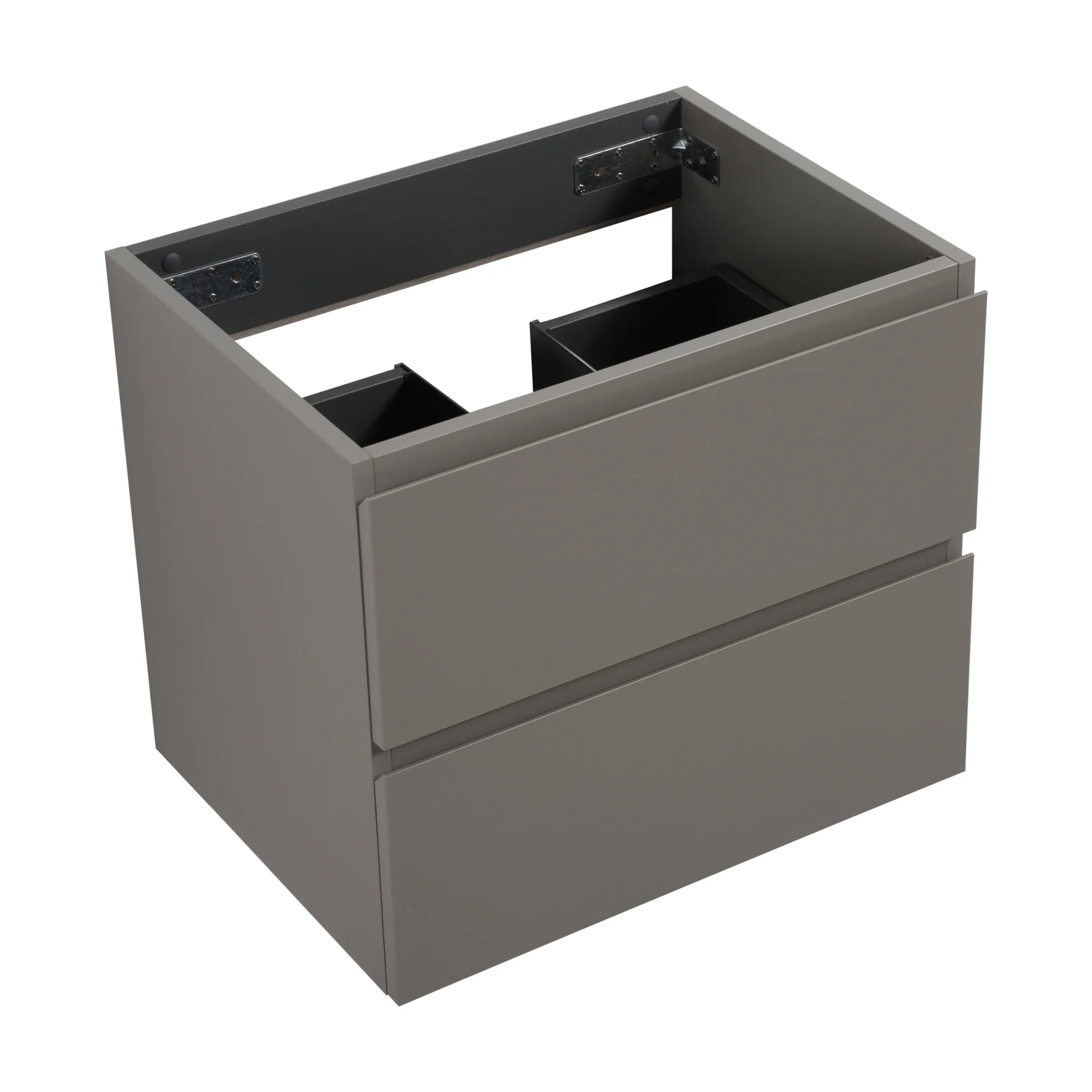 Wall Mount Bathroom Cabinet Without Basin, Gray Two-Drawer Storage Unit with Pre-Assembled Design for Space-Saving Modern Bathrooms - Image 4