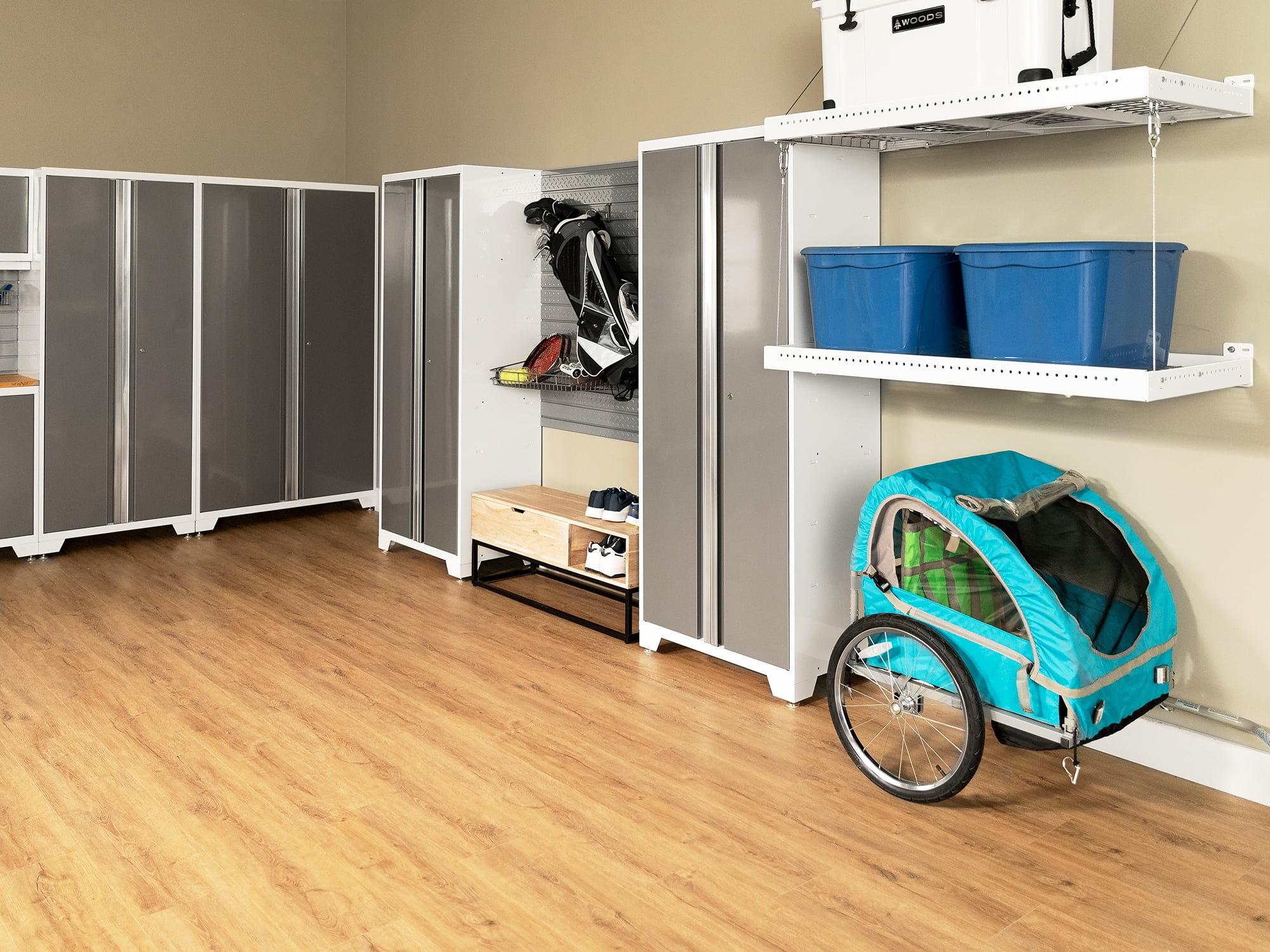 NewAge Products Bold Series Gray 10 Piece Cabinet Set, Heavy Duty 24-Gauge Steel Garage Storage System, Slatwall Included - Image 41