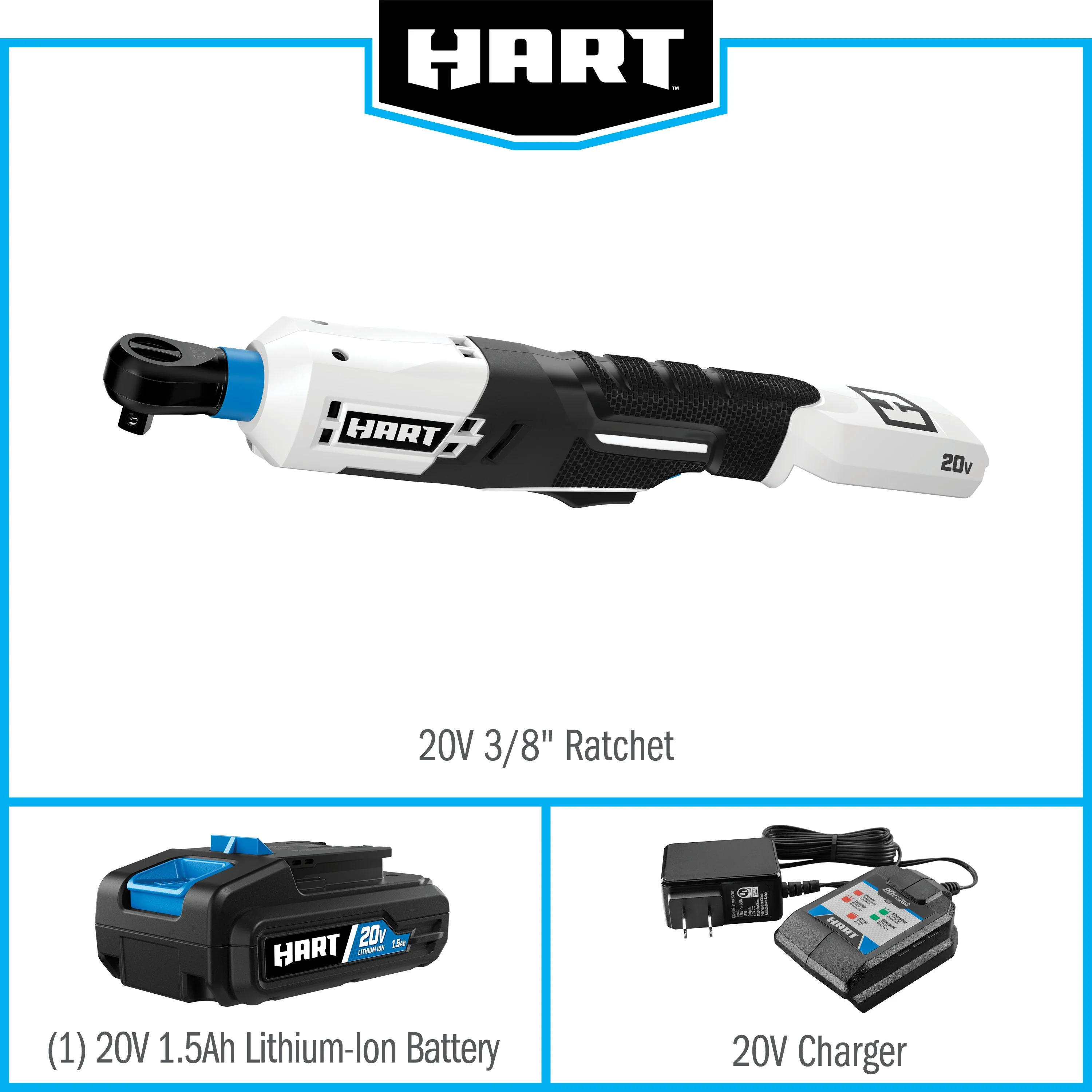 HART 20-Volt 3/8-inch Battery-Powered Ratchet Kit, (1) 1.5Ah Lithium-Ion Battery - Image 5