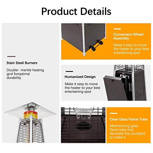 2-Sets Pyramid Outdoor Heater Standing, 42,000 Btu Tower Patio Heaters Propane - Image 10