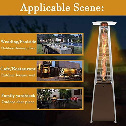 2-Sets Pyramid Outdoor Heater Standing, 42,000 Btu Tower Patio Heaters Propane - Image 7