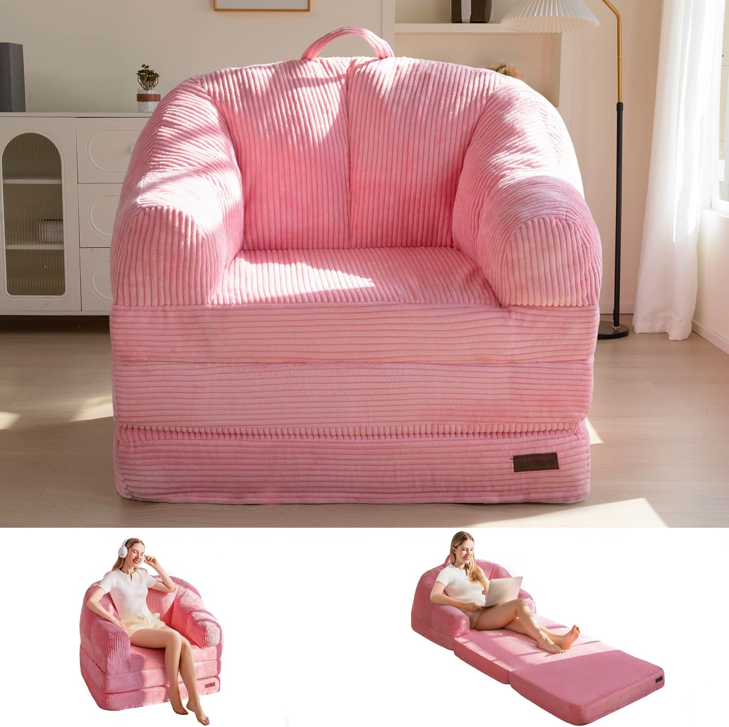 Folding Sofa Bed with Backrest, Boneless Fold Out Couch with Handle - Image 8