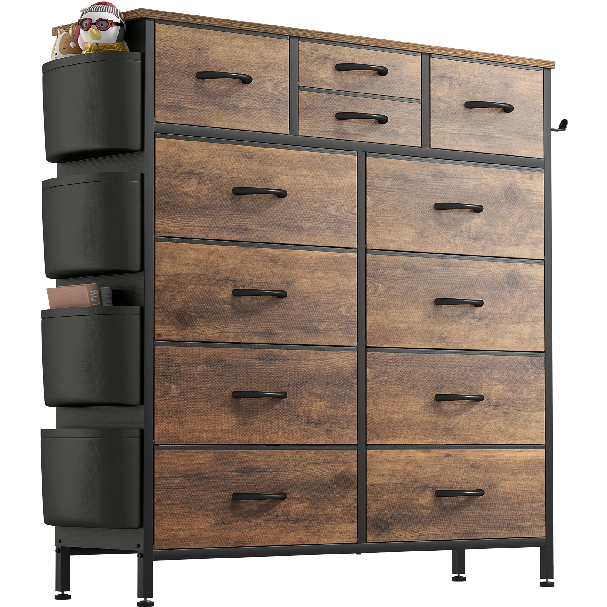 12 Drawer Fabric Dresser, Tall Bedroom Chest of Drawers with Storage - Image 22