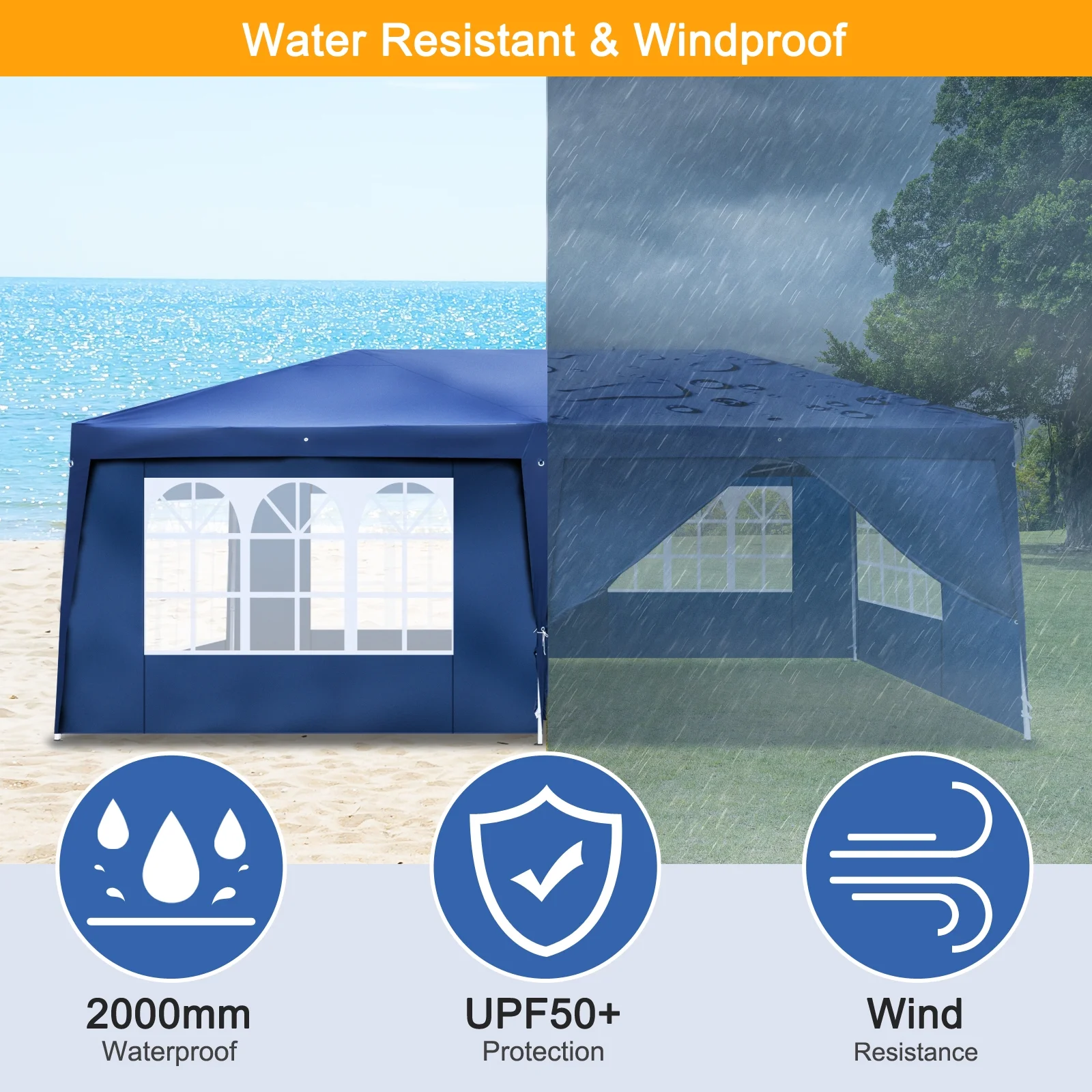 Zimtown 10'x 20' Patio EZ POP UP Party Tent Wedding Gazebo Canopy Marquee 6 Walls - Image 6