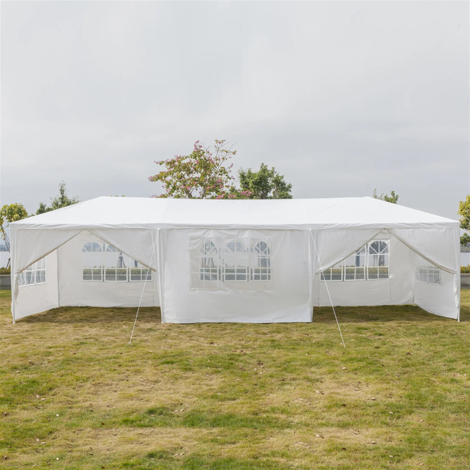 Cfowner 10'x30' 7 Sides Party Tent, Wedding Canopy Tent, Outdoor Patio Folding Gazebo Canopy, White - Image 2