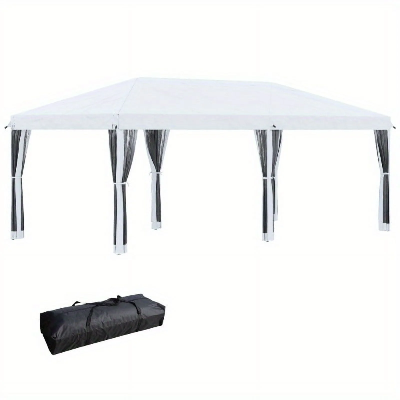 Zateety 10' X 20' Pop Up Canopy Tent with Netting, Heavy Duty Instant Sun Shelter, Large Tents for Parties with Carry Bag for Outdoor, Garden, Patio, Cream White - Image 4