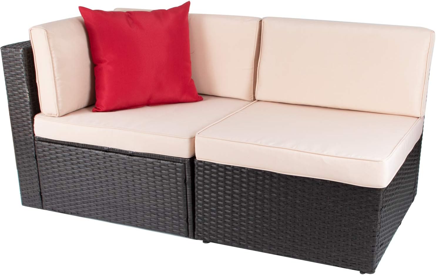 5-Piece All-Weather Patio Furniture Set with Cushions, Outdoor Wicker Conversation Sofa Set for Garden, Deck & Backyard - Image 3