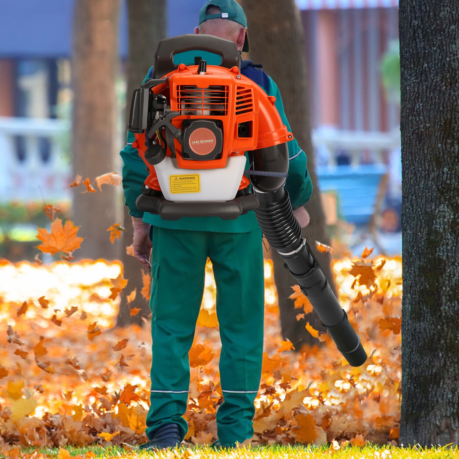 Birinta 1 Set Leaf Blower Backpack Style 52CC Two-stroke 1.25 KW Adjustable Tube Gas Powered Dust Blower Supplies for Garden Patio Cleaning, Lawn Care, Blowing Leaves and Dust - Image 3