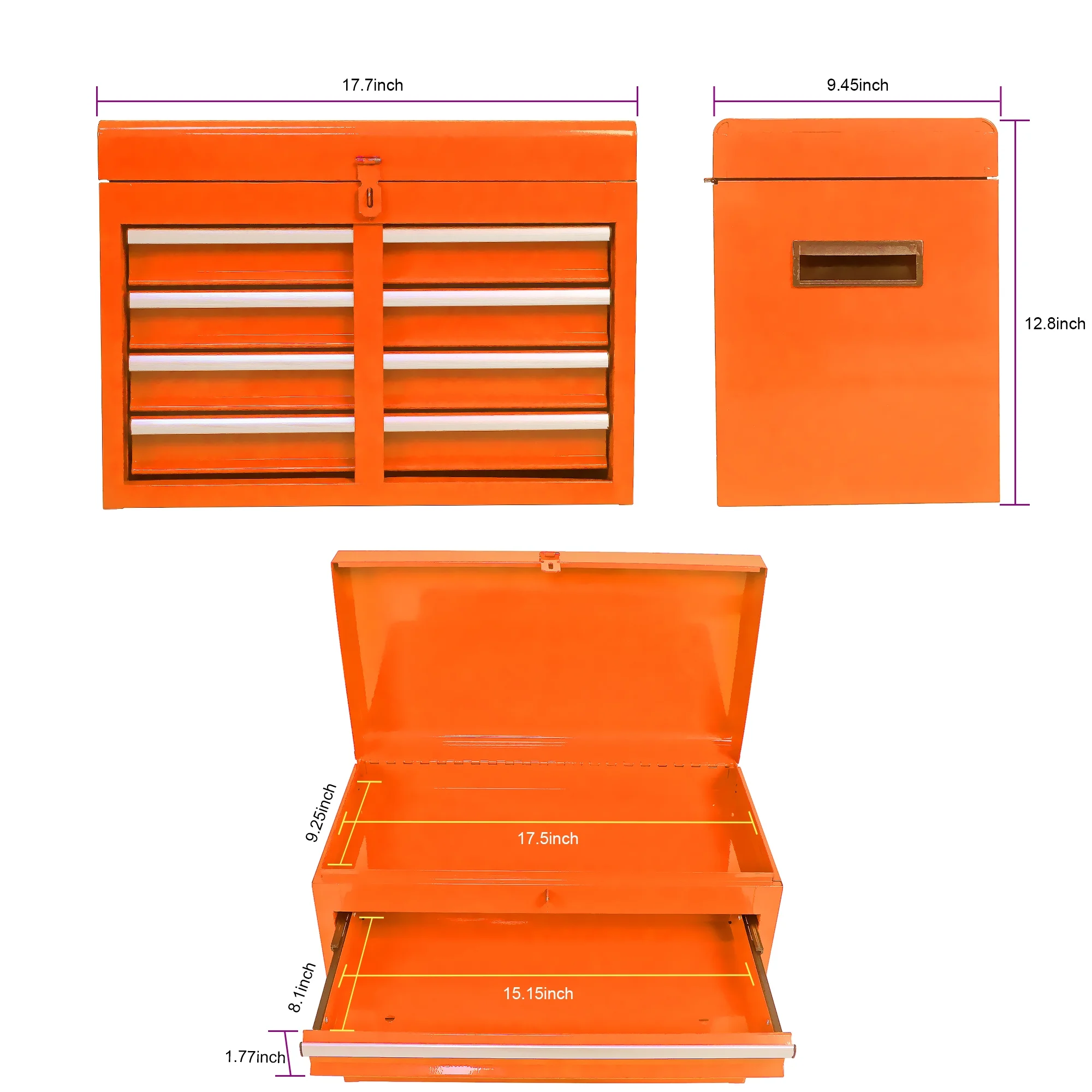 BTMWAY 5-Drawer Rolling Tool Storage Cabinet with Detachable Top Tool Box, Tool Chest with Universal Lockable Wheels, Metal Tool Cart for Garage, Workshop, Barbershop,red - Image 19
