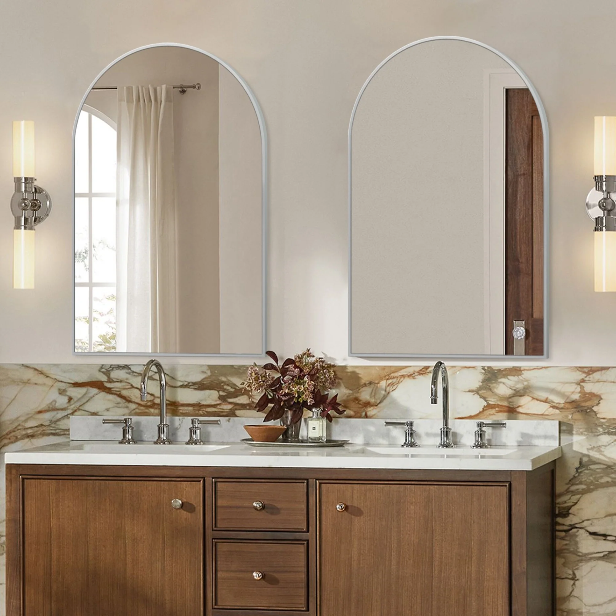 2 Pack 36x24 Inch Arched Bathroom Vanity Mirrors, Wall Mounted Decorative Mirrors for Bathroom and Bedroom - Image 20