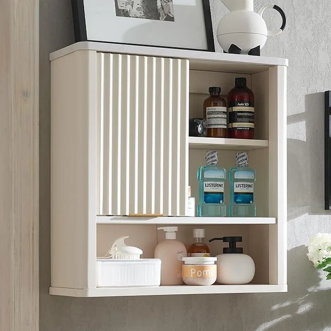 Modern Bathroom Wall Cabinet, Wall Mounted Medicine Storage Organizer with Shelves for Home Organization - Image 2