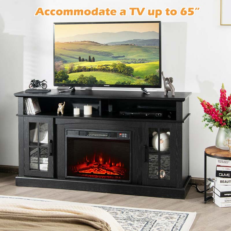 58" TV Console with 23" Fireplace Insert, Fireplace TV Stand for TVs up to 65 Inches, 1400W Electric Fireplace Heater - Image 5