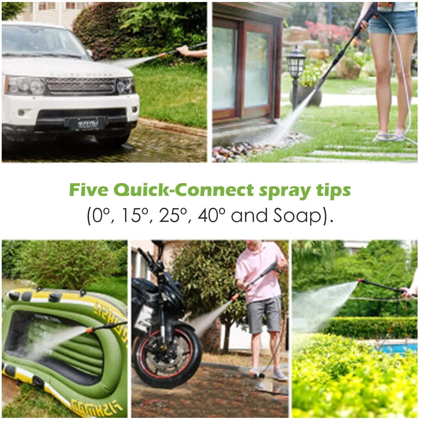 Heavy Duty 2200PSI (Max 3000PSI) Electric High Pressure Washer 1800W 1.7GPM Jet Sprayer, Professional Power Washer Cleaner Machine, w/ Hose Nozzle Gun, Great for Cleaning Cars Trucks - Image 3