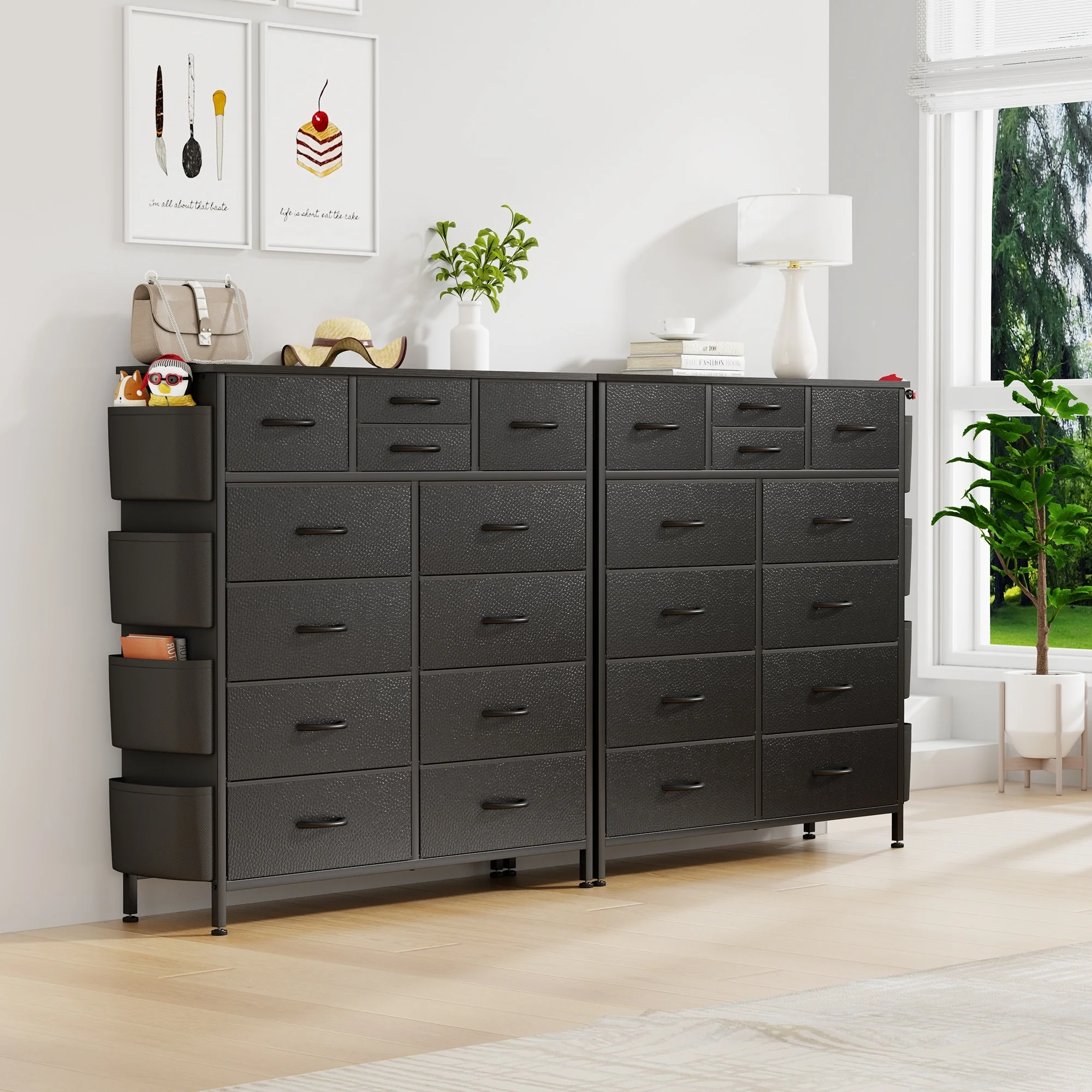 12 Drawer Fabric Dresser, Tall Bedroom Chest of Drawers with Storage - Image 13