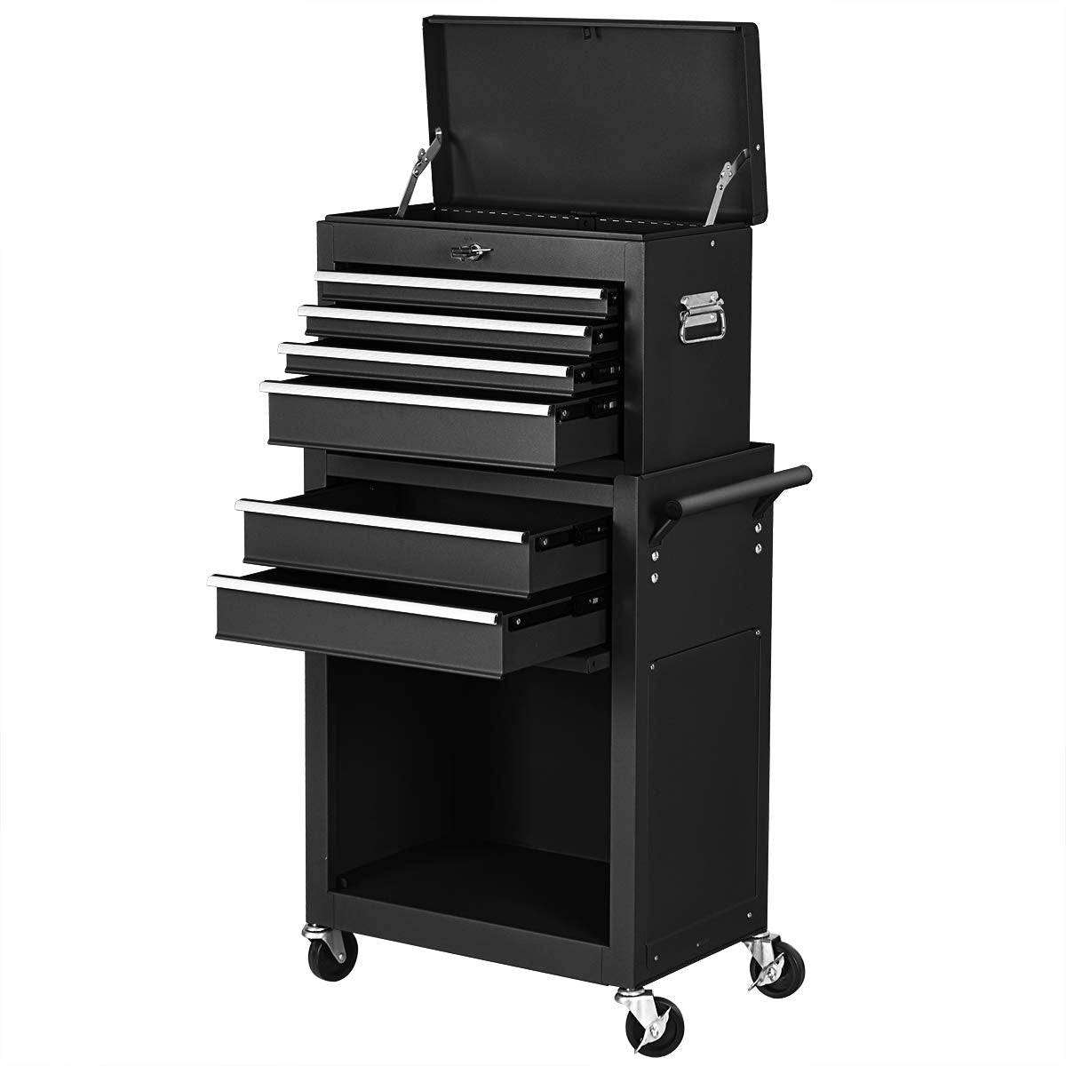 2-Piece 6-Drawer Rolling Tool Chest – Toolbox Set of 2 - Image 4