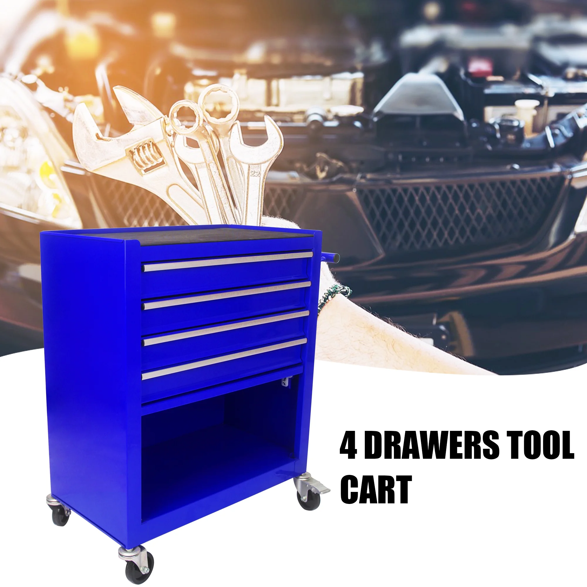 Yesfshion Mechanics Rolling Tool Storage Cabinet 4 Drawer Tool Chest Cart with Wheels for Repair Projects Workshop Home - Image 7