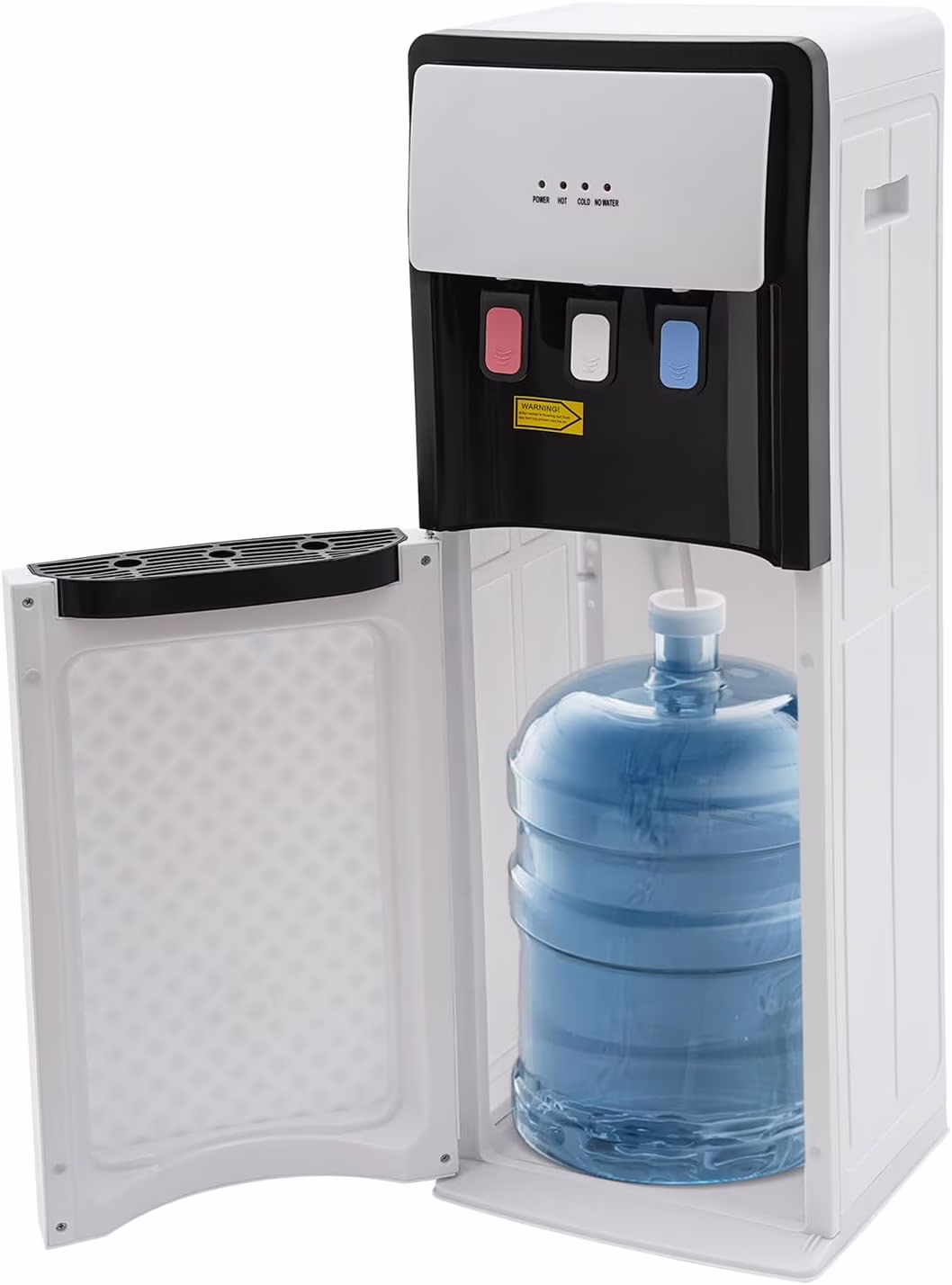 Bottom Loading Water Cooler Dispenser, Storage Cabinet Drinking Fountain Hot & Cold Standing Water Dispenser with Anti-Scalding Design Safety Lock for Home Office (Silver Grey) - Image 5