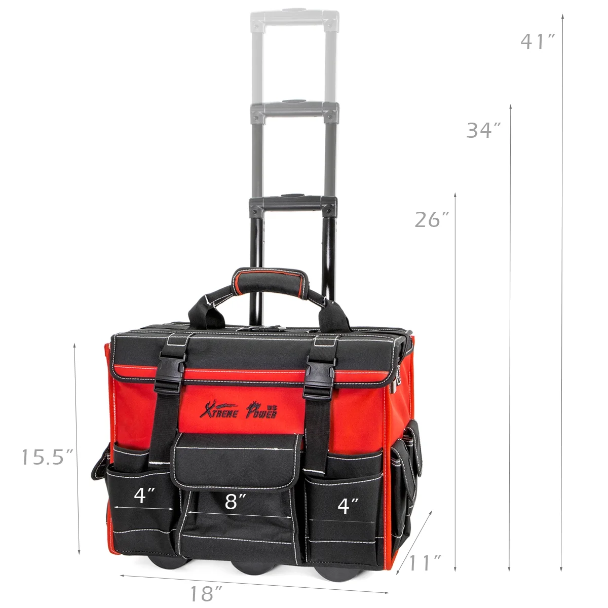 Stark USA 20'' Rolling Tool Bag, Waterproof Tool Bag with Wheels, Portable Storage Organizer Rolling Tool Tote, for Electrician, Construction - Image 13