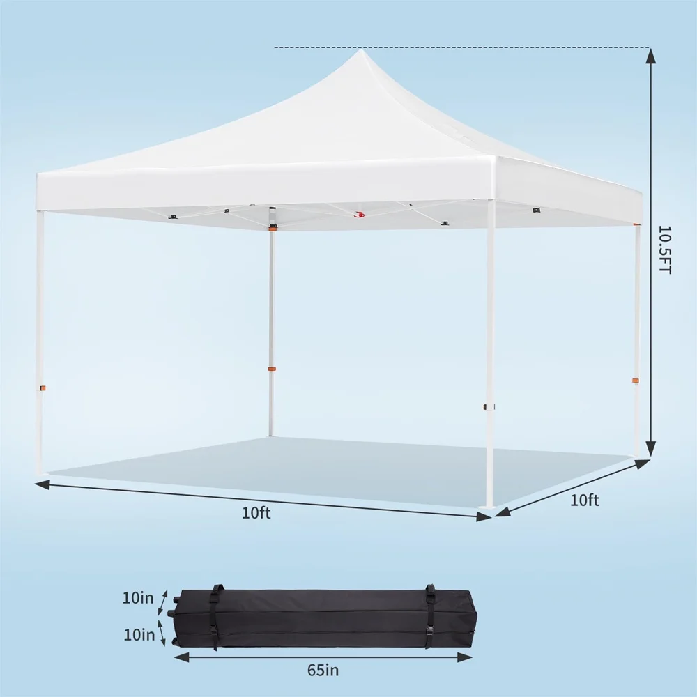 10 x 10 FT Pop Up Canopy, Heavy Duty Instant Tent with Wheeled Carry Bag, All Season Commercial Sun Shelter, Portable Canopy Shelter for Patio, Backyard, Bench, Garden - Image 14