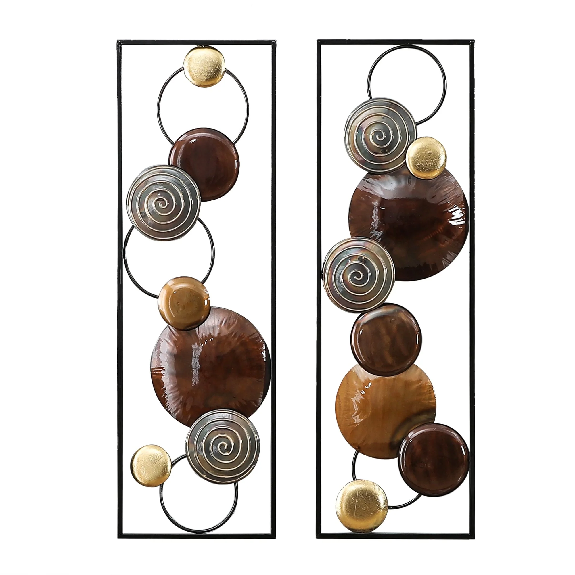 Set of 2 Modern Gold and Brown Metal Wall Decor, Abstract Decorative Wall Art for Living Room, Bedroom and Home Decoration - Image 7