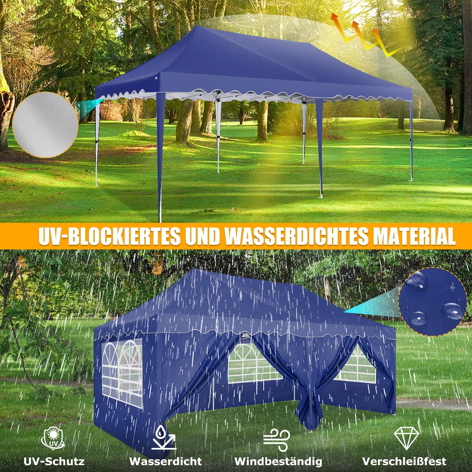 HOTEEL Canopy 10'x20' Pop Up Canopy Tent Heavy Duty Waterproof Adjustable Commercial Instant Canopy Outdoor Party Canopy Parties,Wedding,Outside Patio,Event,Backyard,White - Image 47