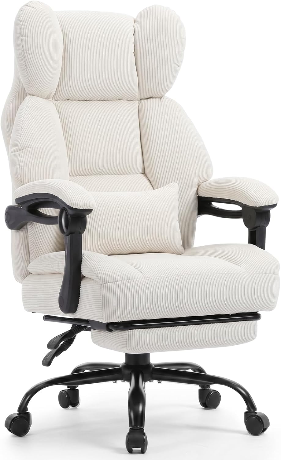 Big & Tall Ergonomic Gaming Chair, Wide Spring Seat, Linkage Armrest, Earth Black - Image 12