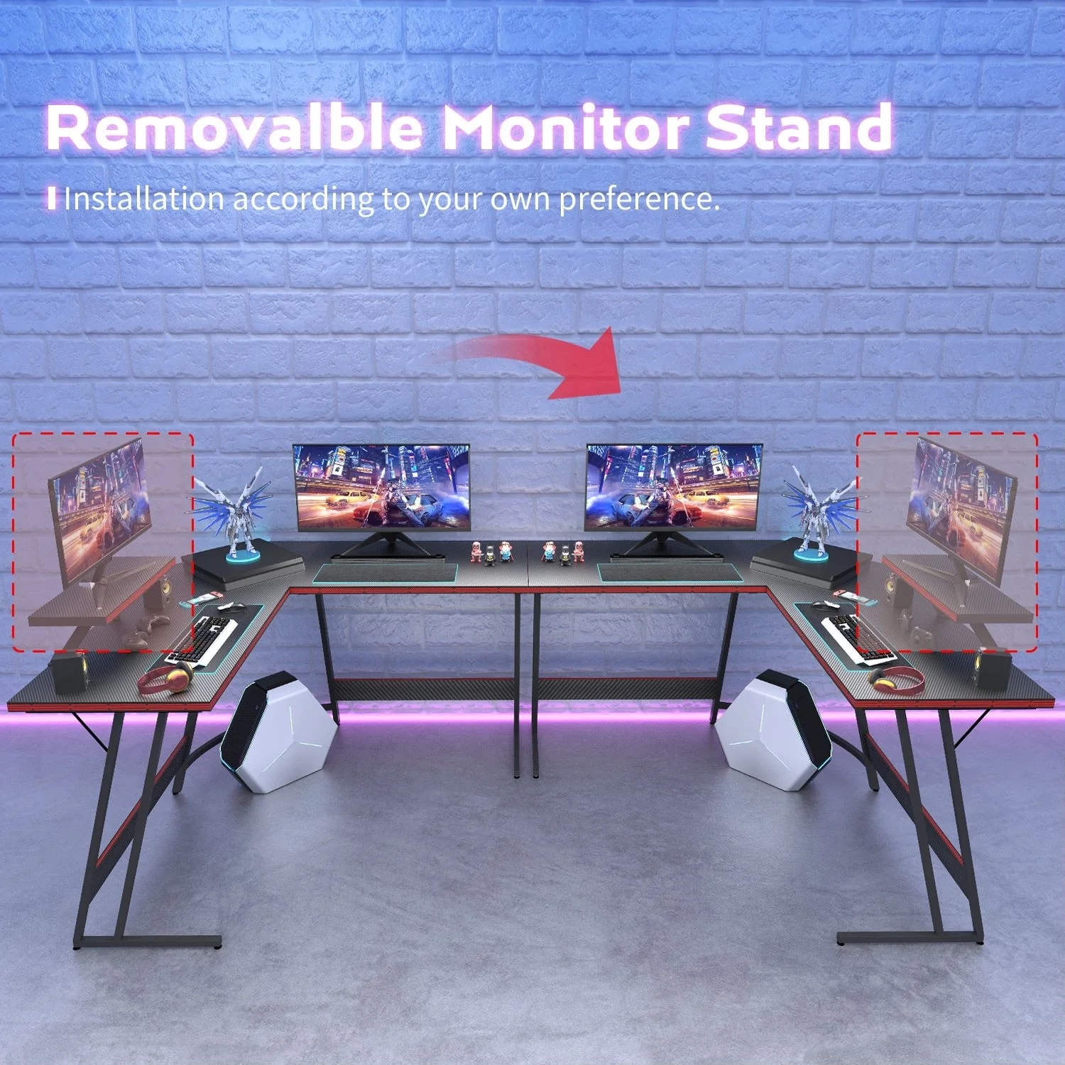 L-Shaped Gaming Desk, Computer Corner Desk and Office Writing Desk for Home - Image 8