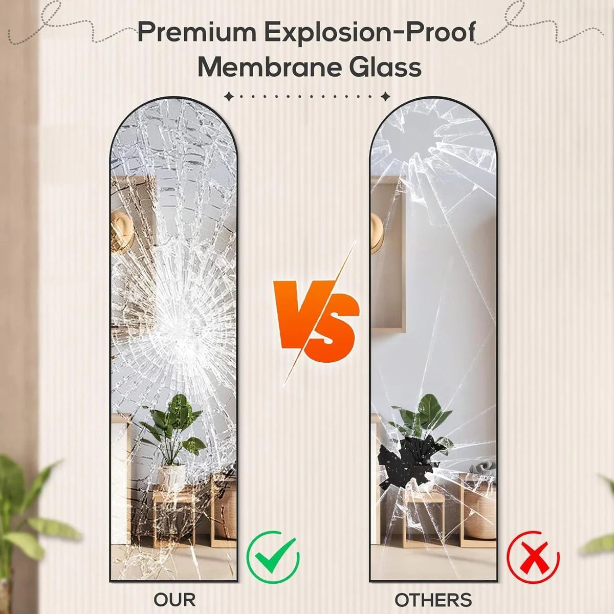 Full Length Mirror with Stand, Aluminum Alloy Frame Full Body Floor Mirror for Bedroom and Cloakroom - Image 21