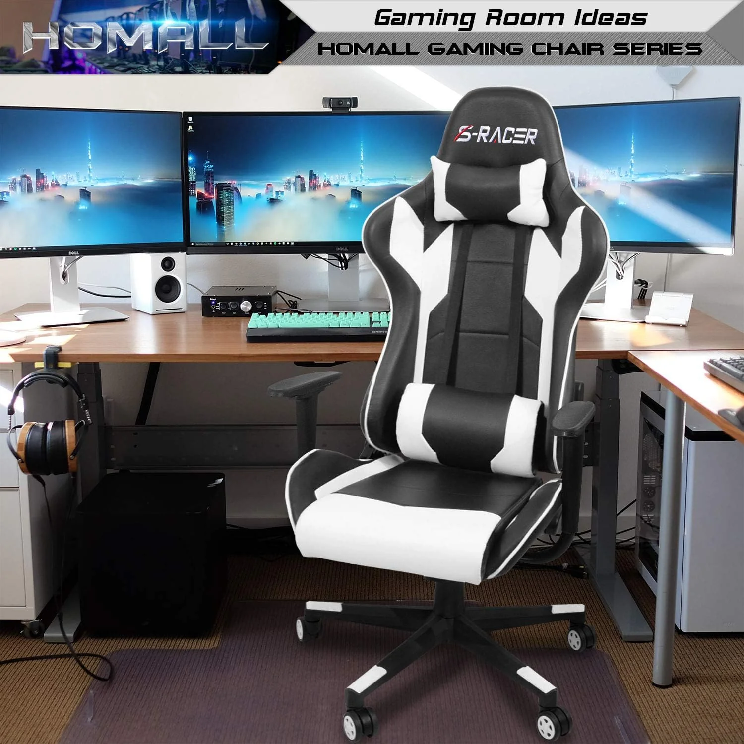 Ergonomic Leather Gaming Chair, High Back Computer Desk and Office Chair for Gaming, Home Office and Work - Image 2