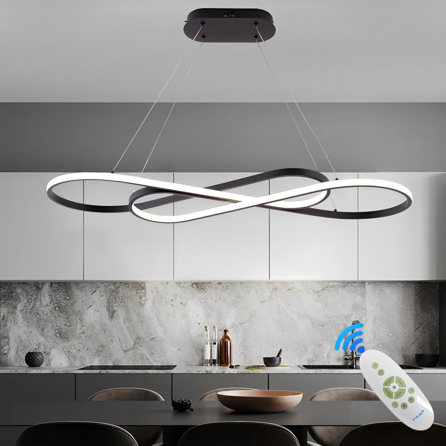 Minimalist Dimmable LED Pendant Chandelier with Remote Control - Image 19