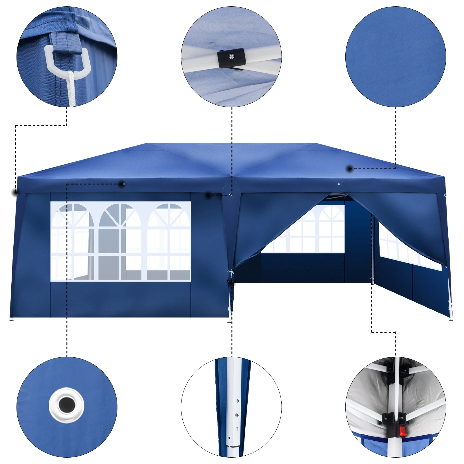 Zimtown 10'x 20' Patio EZ POP UP Party Tent Wedding Gazebo Canopy Marquee 6 Walls - Image 4
