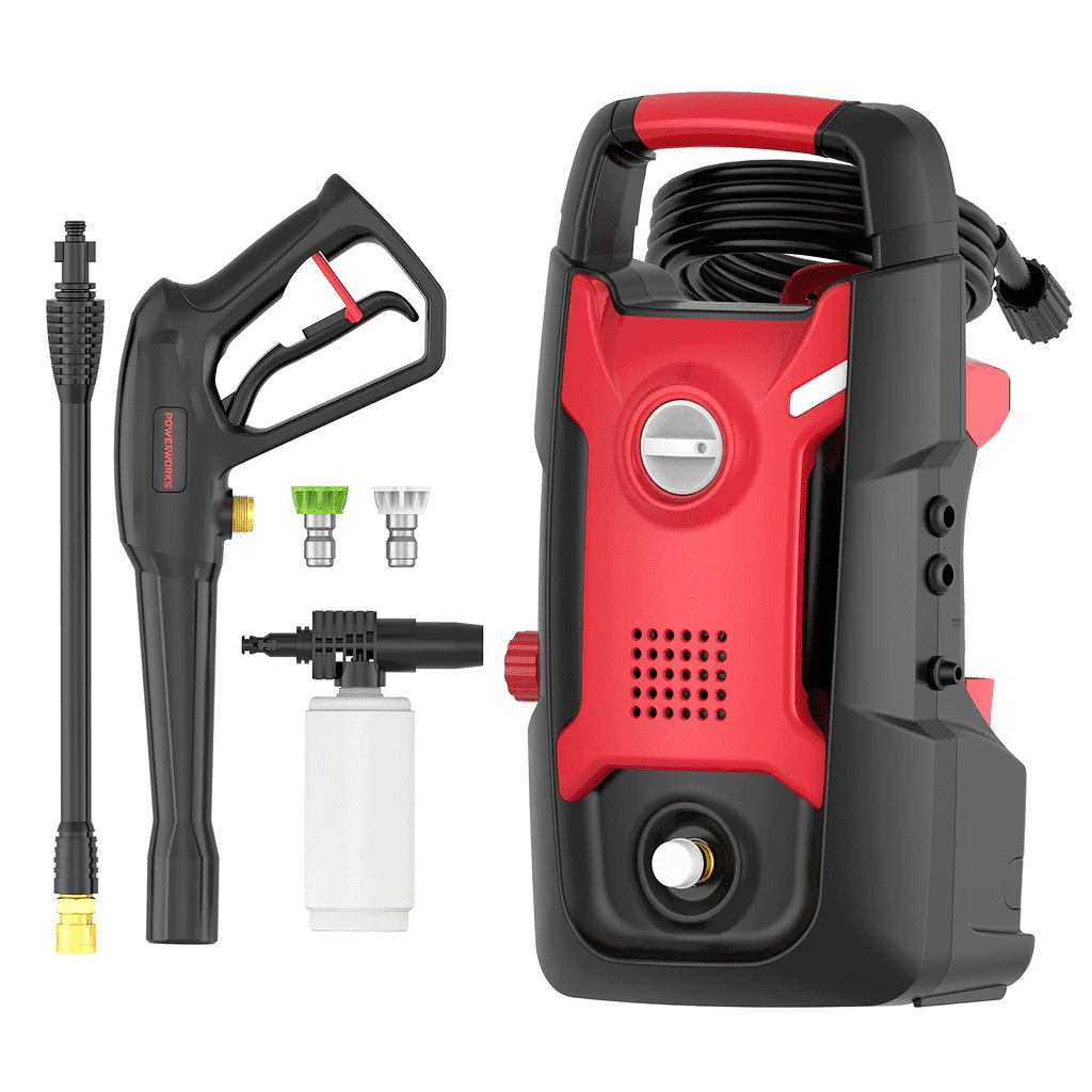 POWERWORKS 1700 Psi 1.2 GPM Pressure Washer, for Cleaning Homes/Cars/Driveways/Patios