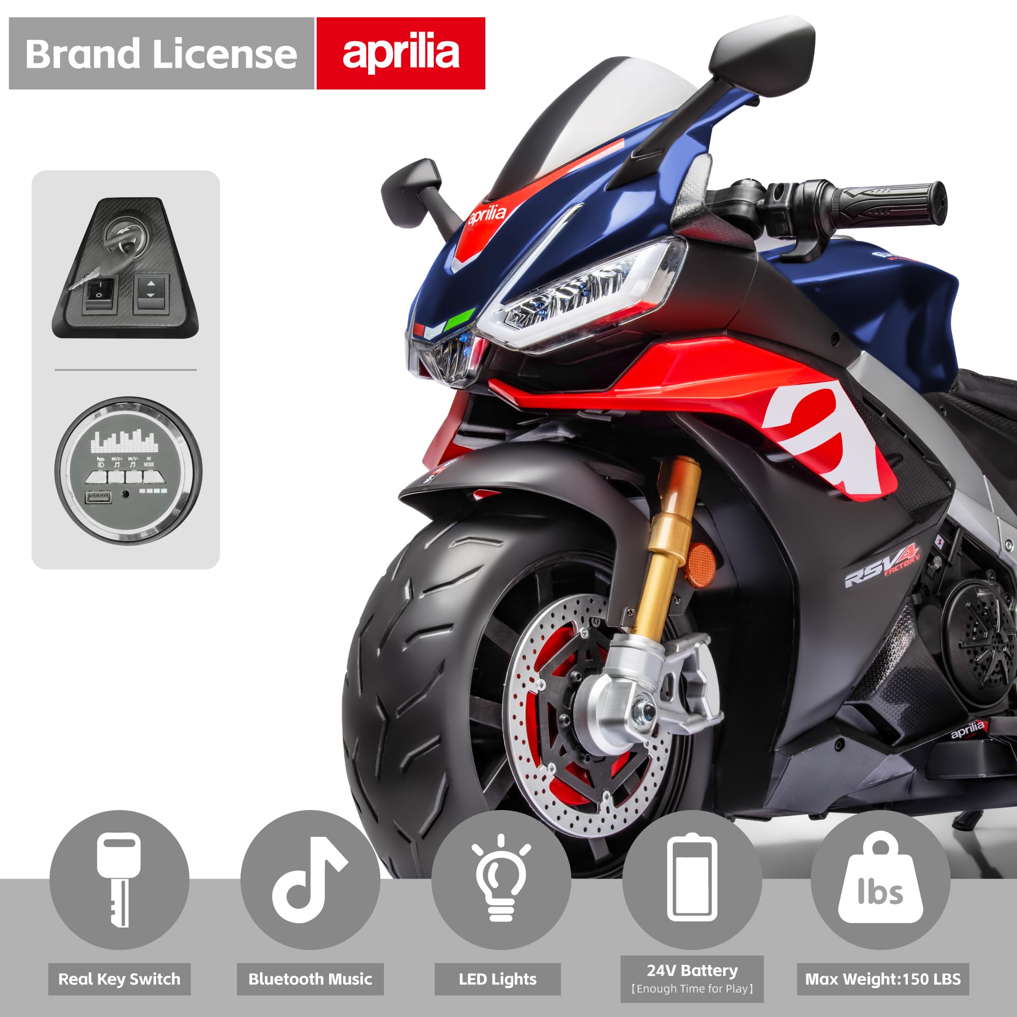 24V Kids Motorcycle, Electric Motorcycle for Kids 3-12 Years Old - Image 5
