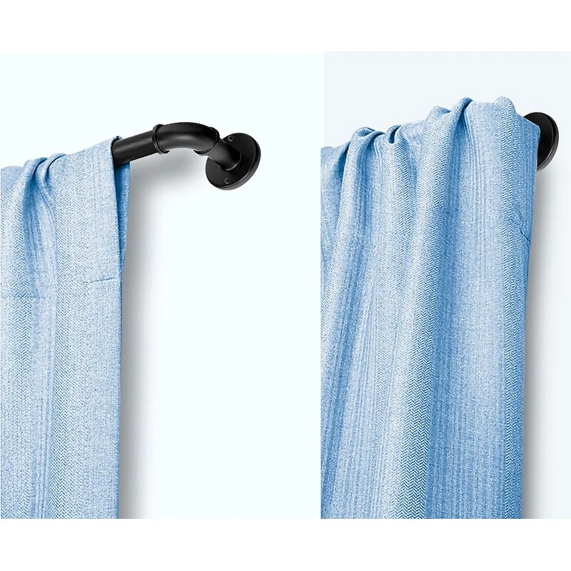 1 Inch Industrial Curtain Rods for Windows, Blackout Wrap-Around Rods, Rustic Matte Black - Image 7