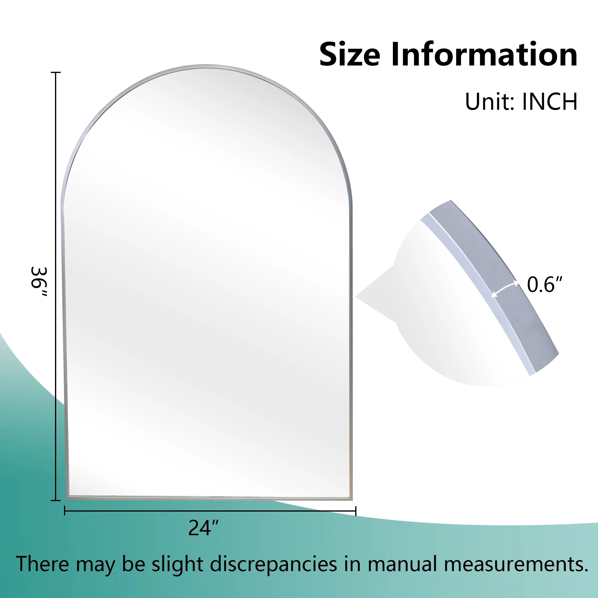 2 Pack 36x24 Inch Arched Bathroom Vanity Mirrors, Wall Mounted Decorative Mirrors for Bathroom and Bedroom - Image 23
