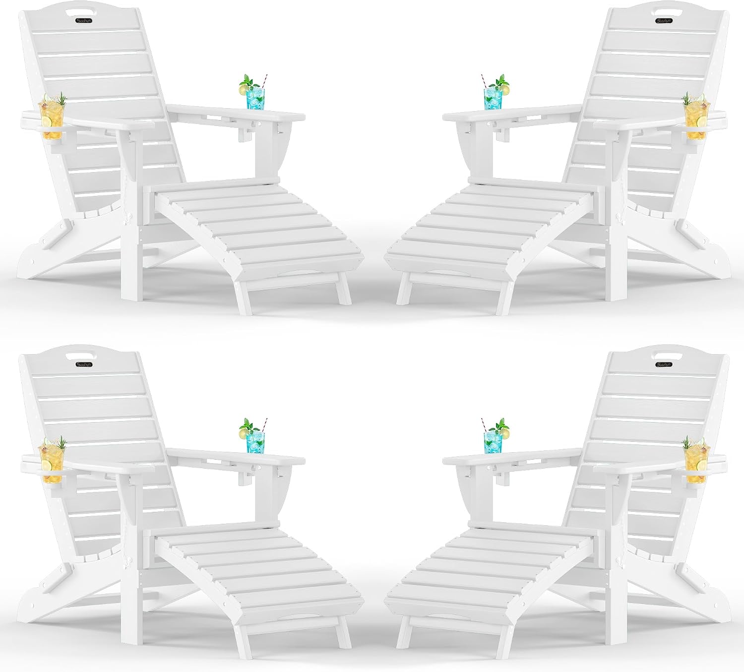 Adjustable Adirondack Chair, Outdoor Fire Pit Chair, Navy Blue - Image 18