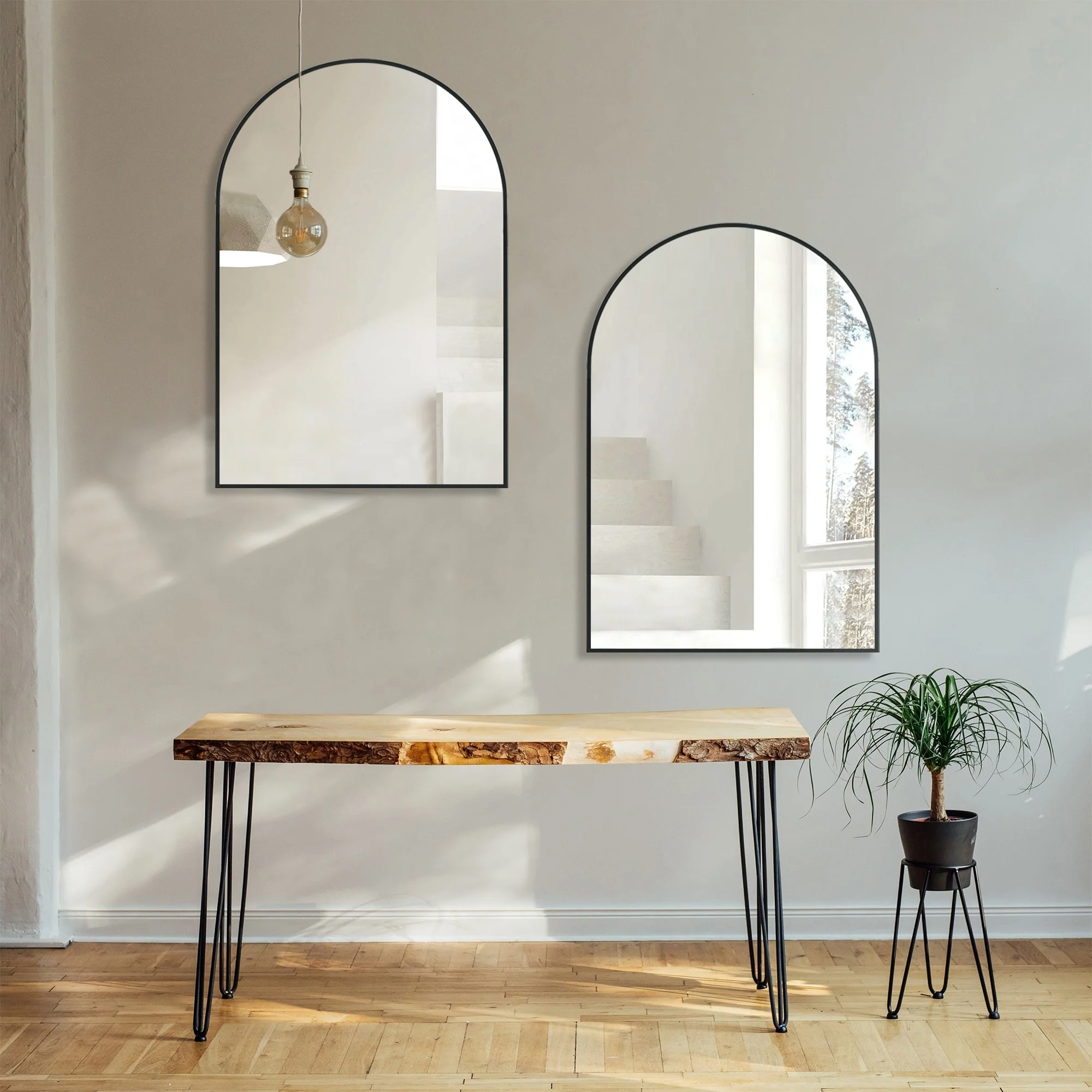 2 Pack 36x24 Inch Arched Bathroom Vanity Mirrors, Wall Mounted Decorative Mirrors for Bathroom and Bedroom - Image 12