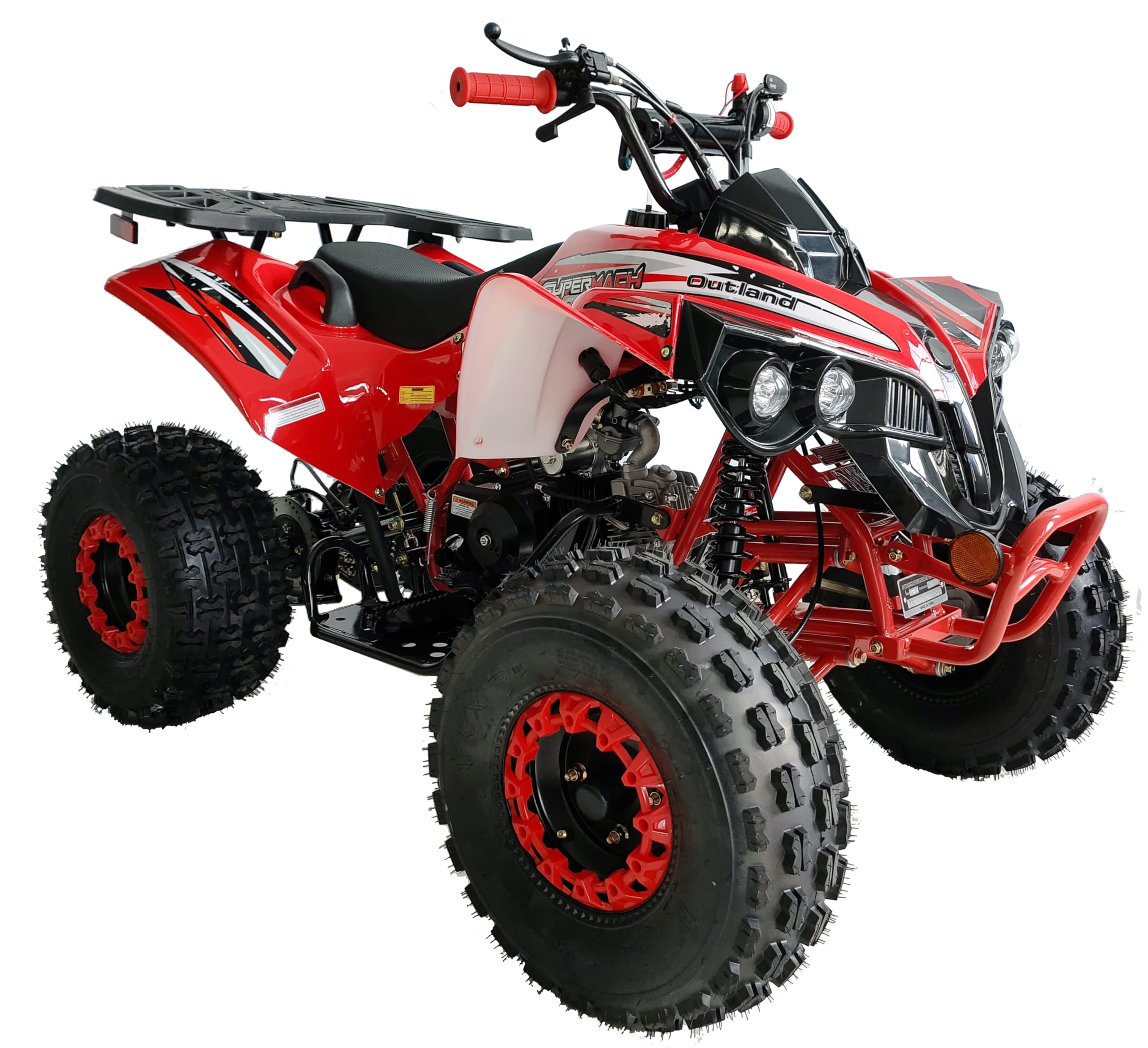Upgraded 125cc ATV Sports Quad Youth Utility Style 125cc Fully Automatic with Reverse Gas 4 Wheeler Outlander ATVs Quads Big 19/18 inches Tires (Red) - Image 2