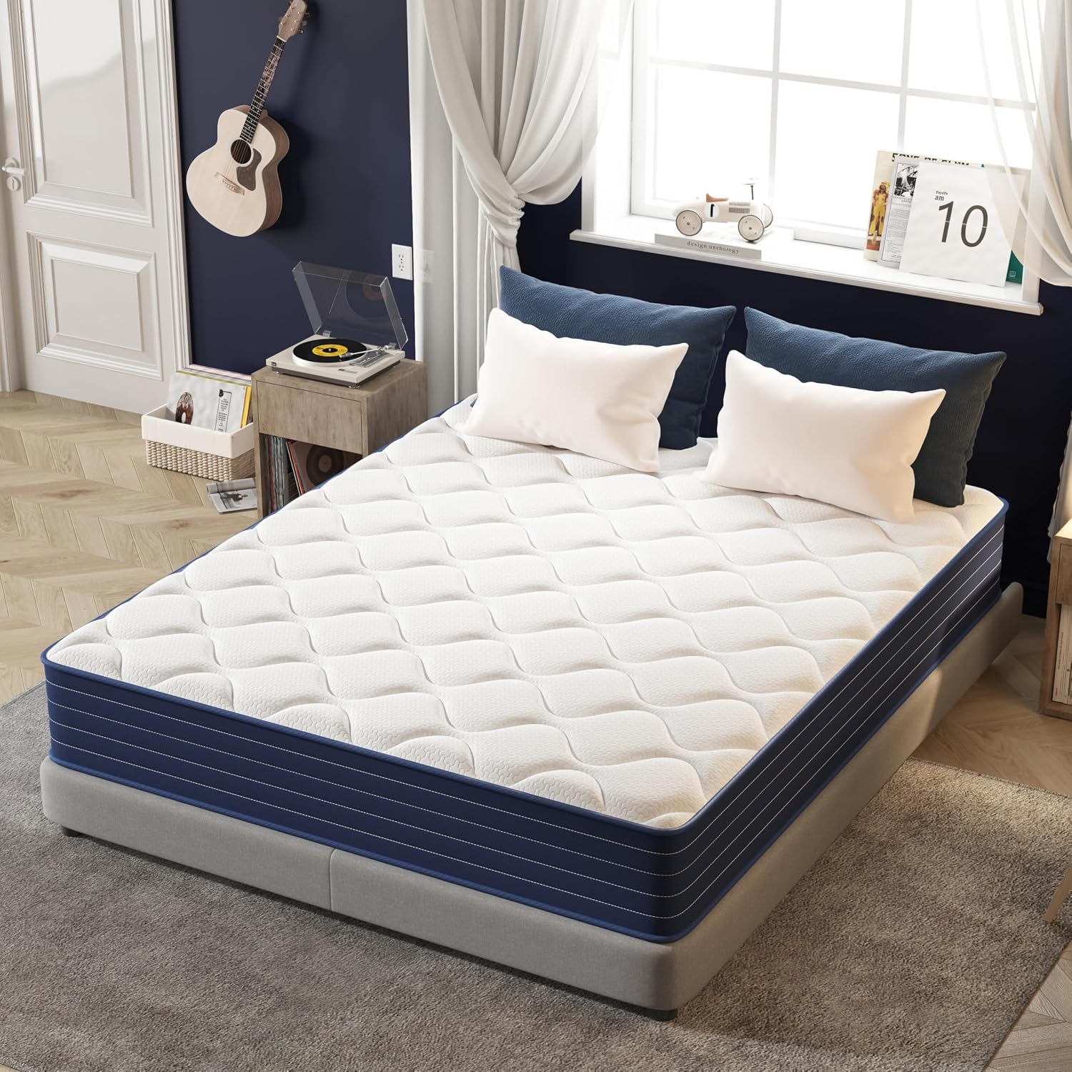Queen Mattress, 12 Inch Queen Size Mattress with 7-Zone Hybrid Queen Bed Mattresses, Pocket Sprung with Medium Firm for Body Support & Pressure Relief - 60 * 80in