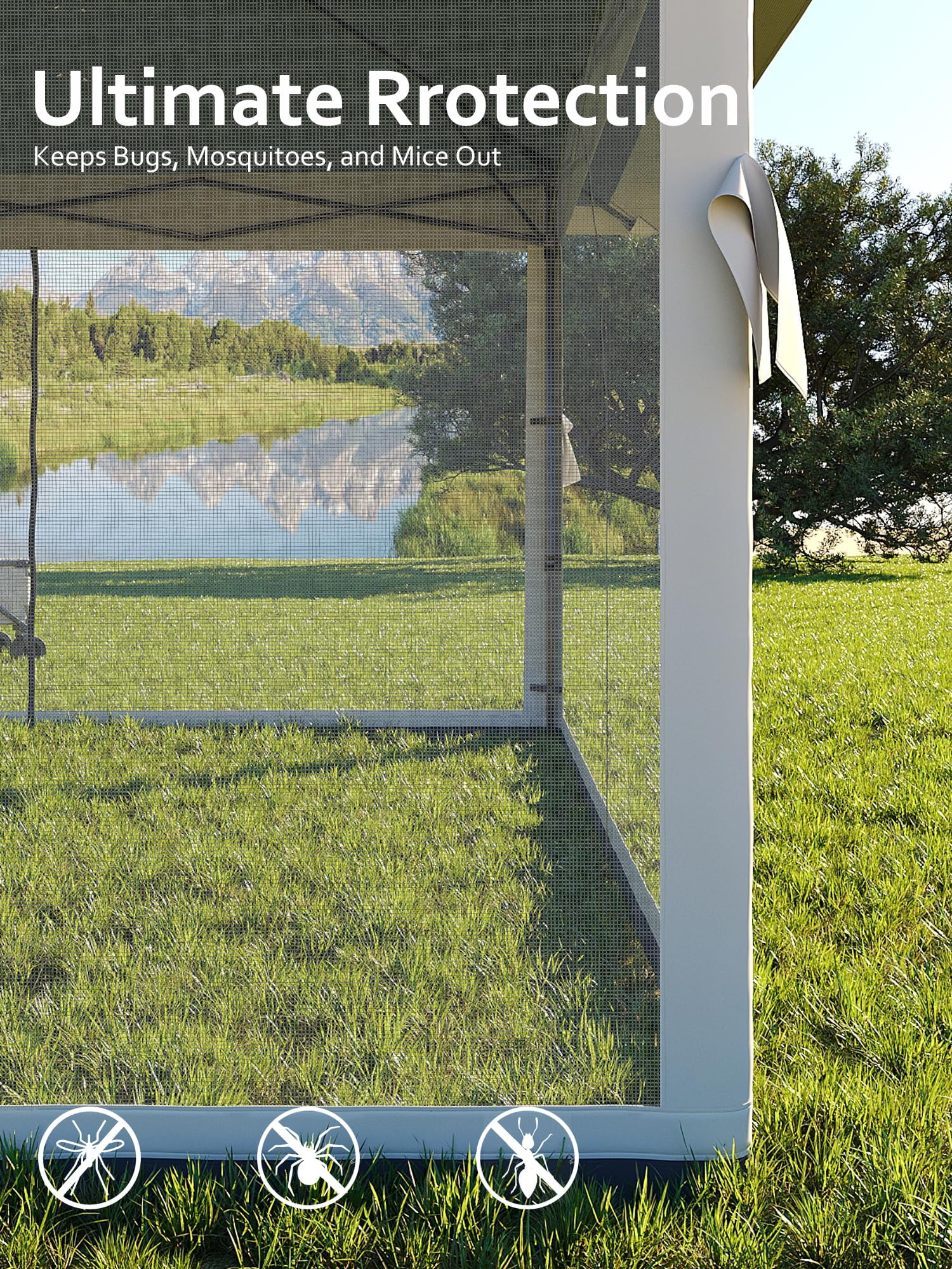 Accreate 13' X 13' Outdoor Patio Gazebo,Outdoor Canopy Tent with Mosquito Netting,Backyard Tent for Party, Wedding, Outdoor Dining, Patio, Backyard - Image 26