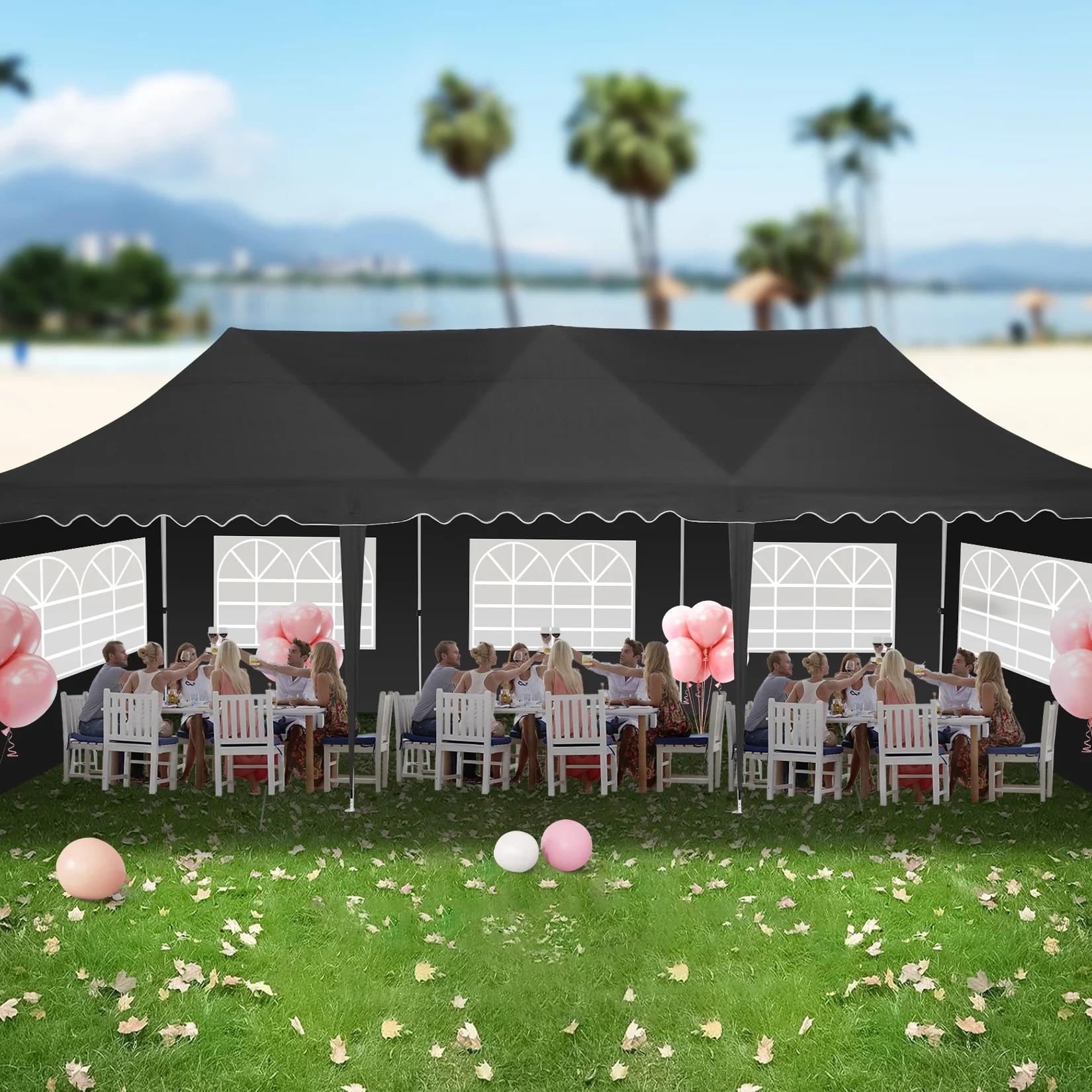 HOTEEL Canopy 10'x20' Pop Up Canopy Tent Heavy Duty Waterproof Adjustable Commercial Instant Canopy Outdoor Party Canopy Parties,Wedding,Outside Patio,Event,Backyard,White - Image 39